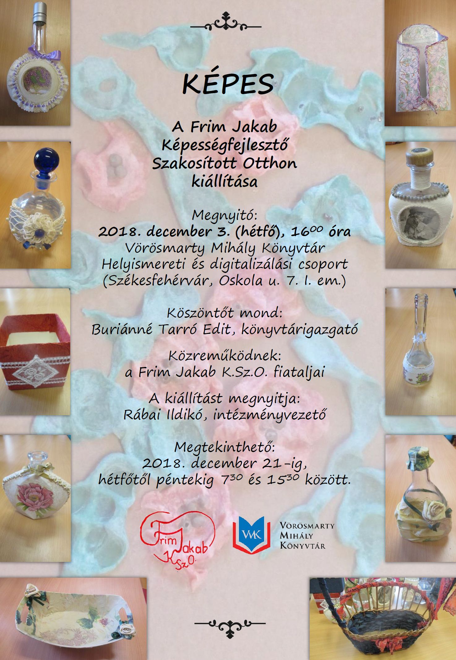 KÉPES - hétfőn nyílik a Frim Jakab Otthon kiállítása a könyvtárban